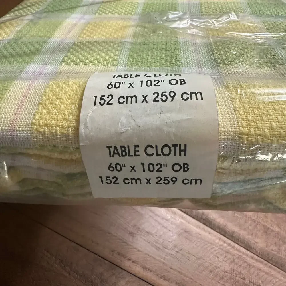 Cotton Park Cottage Plaid Pastel Color Yellow green 60x102